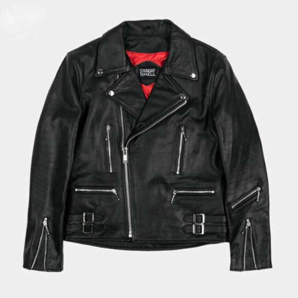 Straight To Hell Defector Black Leather Jacket - Picture 1 of 14